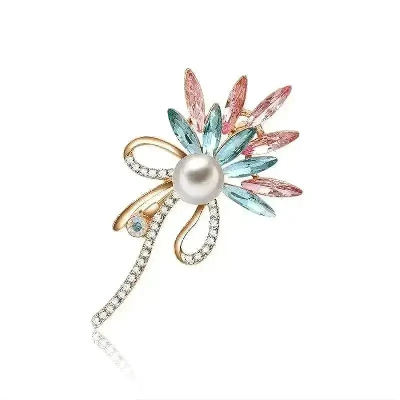 🌟 Electroplated Floral Alloy Brooch - Sophisticated Style for Women 🌟
