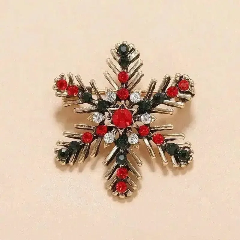 🌟 Fashionable Retro Metal Christmas Snowflake Brooch - Winter Elegance 🌟