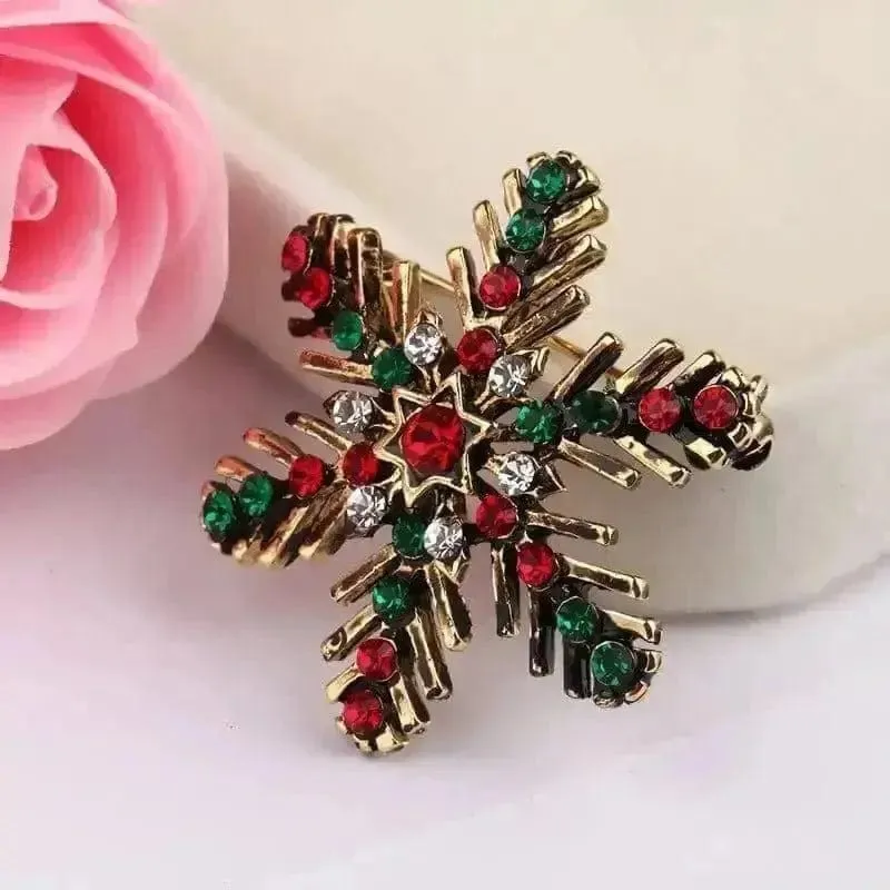 🌟 Fashionable Retro Metal Christmas Snowflake Brooch - Winter Elegance 🌟