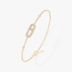 0.19ctw Yellow Gold Diamond Pavé Bracelet