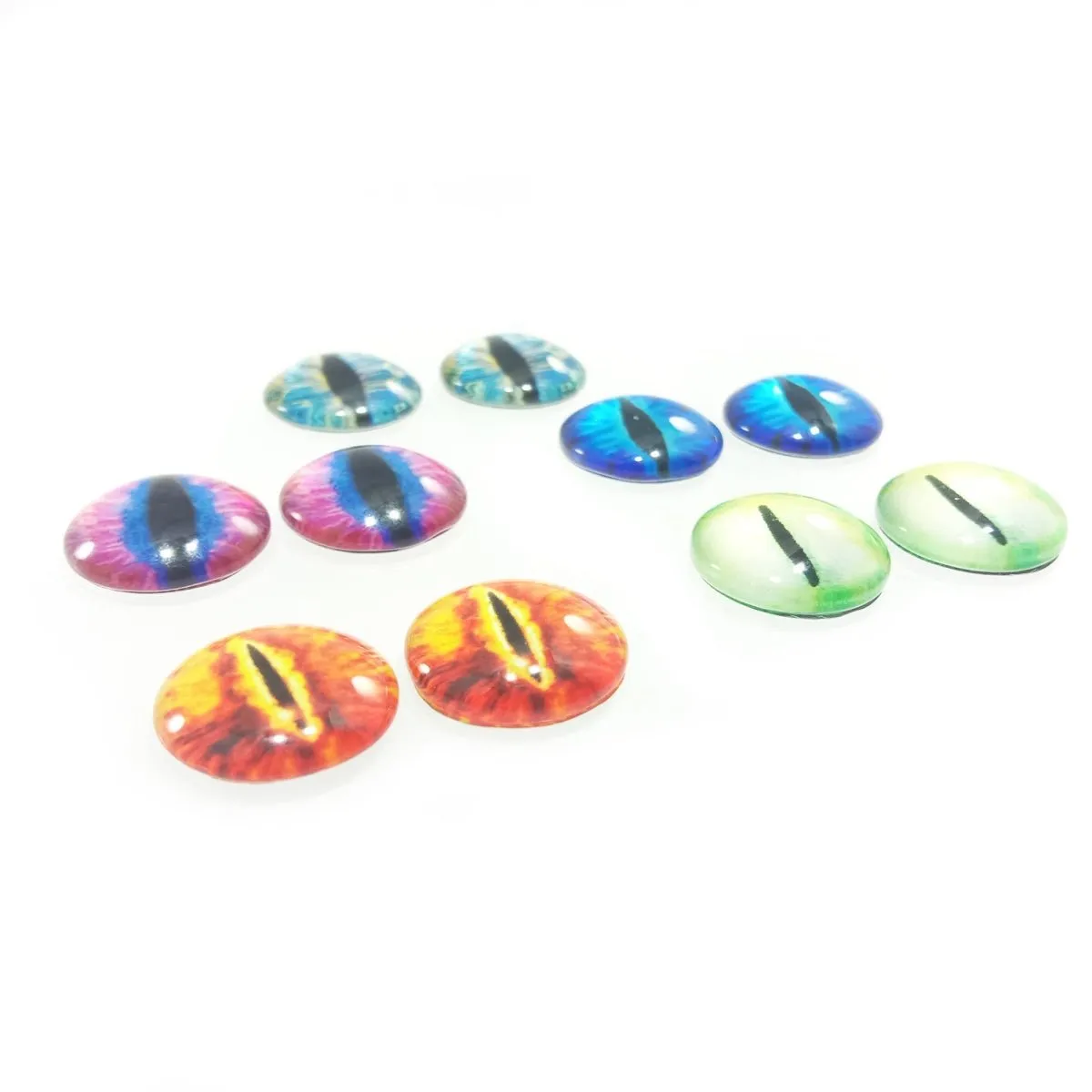 10pcs 6mm 8mm 10mm 12mm Glass Eyes Cabochon Lizard Cat Frog Animal Flat Dome Eye