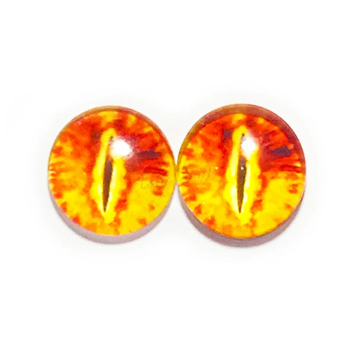 10pcs 6mm 8mm 10mm 12mm Glass Eyes Cabochon Lizard Cat Frog Animal Flat Dome Eye