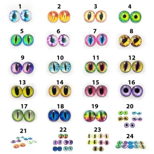 10pcs 6mm 8mm 10mm 12mm Glass Eyes Cabochon Lizard Cat Frog Animal Flat Dome Eye