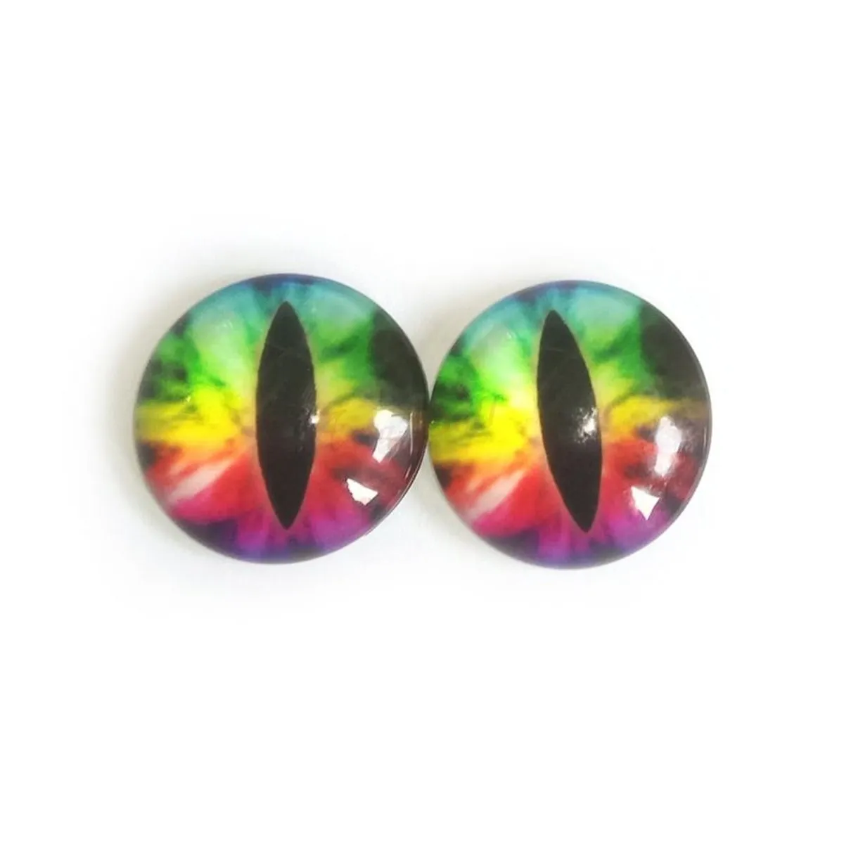 10pcs 6mm 8mm 10mm 12mm Glass Eyes Cabochon Lizard Cat Frog Animal Flat Dome Eye