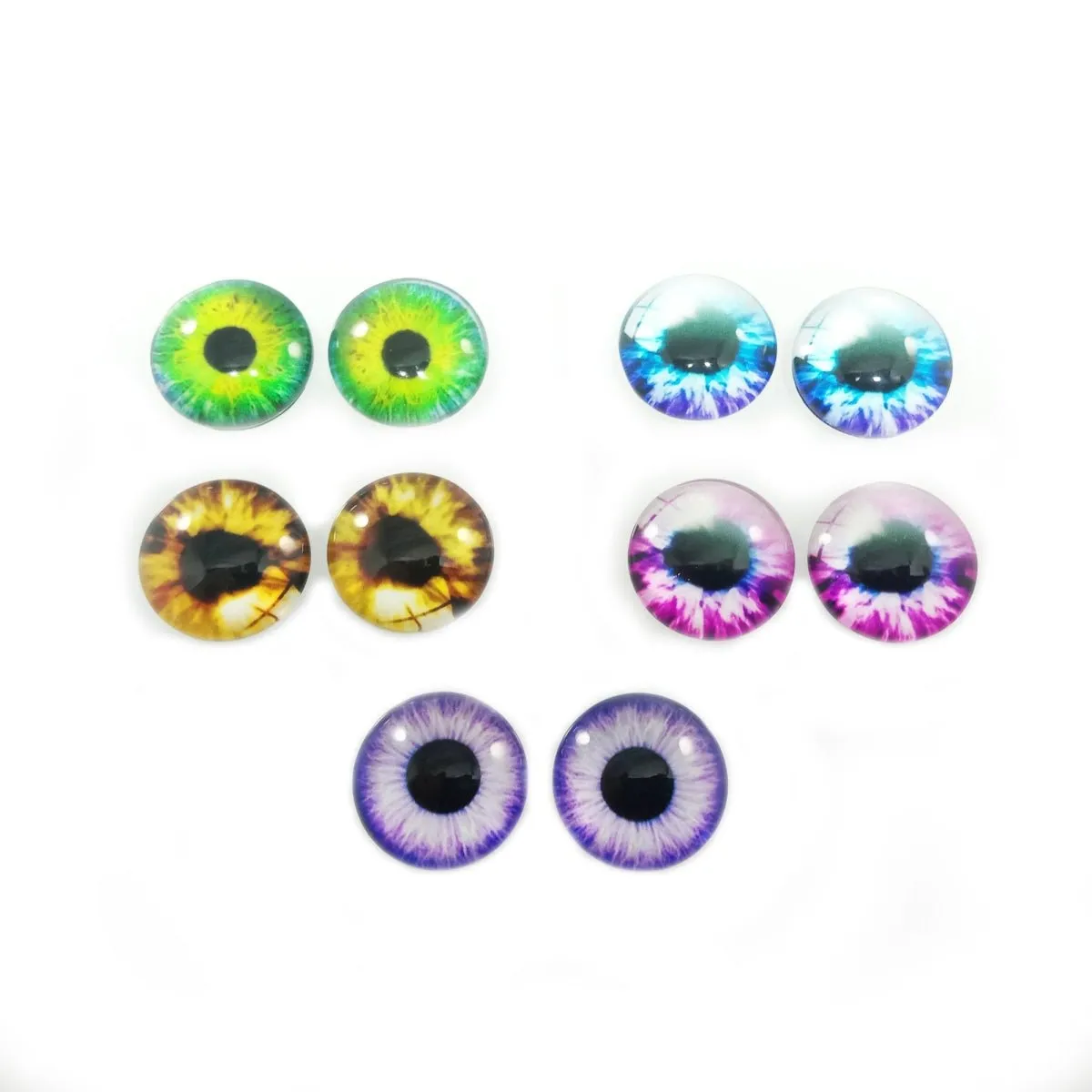 10pcs 6mm 8mm 10mm 12mm Glass Eyes Cabochon Lizard Cat Frog Animal Flat Dome Eye