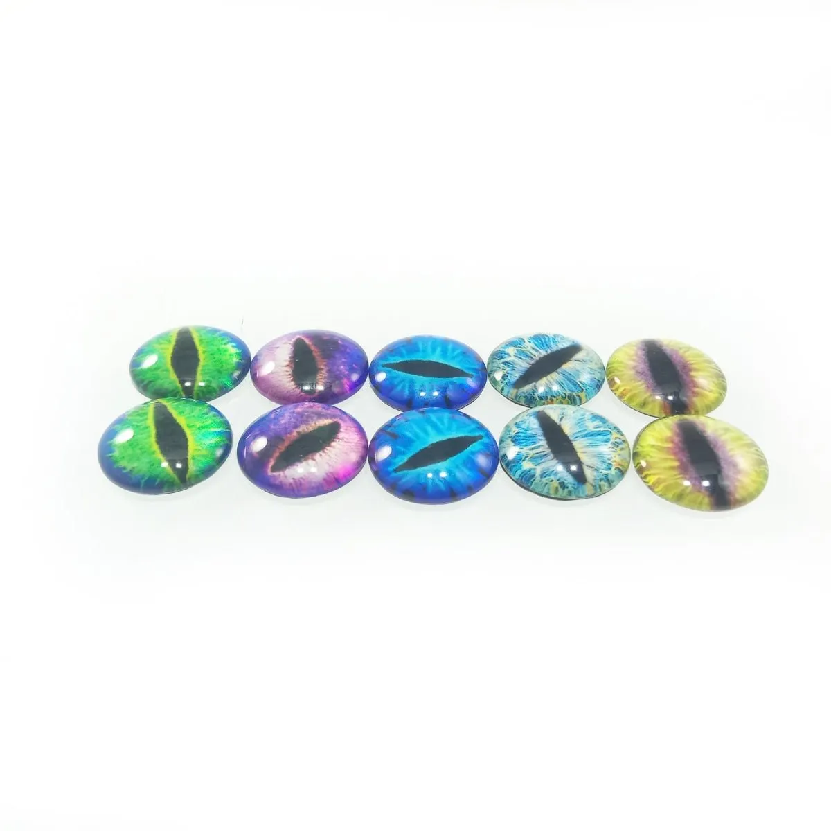 10pcs 6mm 8mm 10mm 12mm Glass Eyes Cabochon Lizard Cat Frog Animal Flat Dome Eye