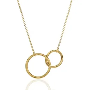 14K Gold Interlocking Rings Necklace