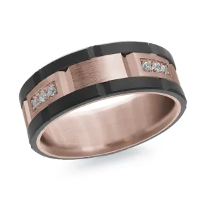 14K Rose Gold Ring from the Noir Collection by Malo - MRDA-162-8P