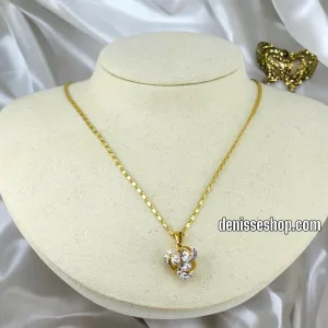 14K SHINY WHITE STONES PENDANT P516