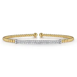 14K Yellow Gold Bujukan Diamond Bar Split Bangle BG4262-62Y45JJ