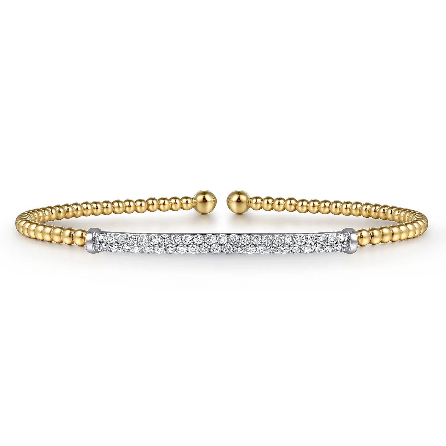 14K Yellow Gold Bujukan Diamond Bar Split Bangle BG4262-62Y45JJ