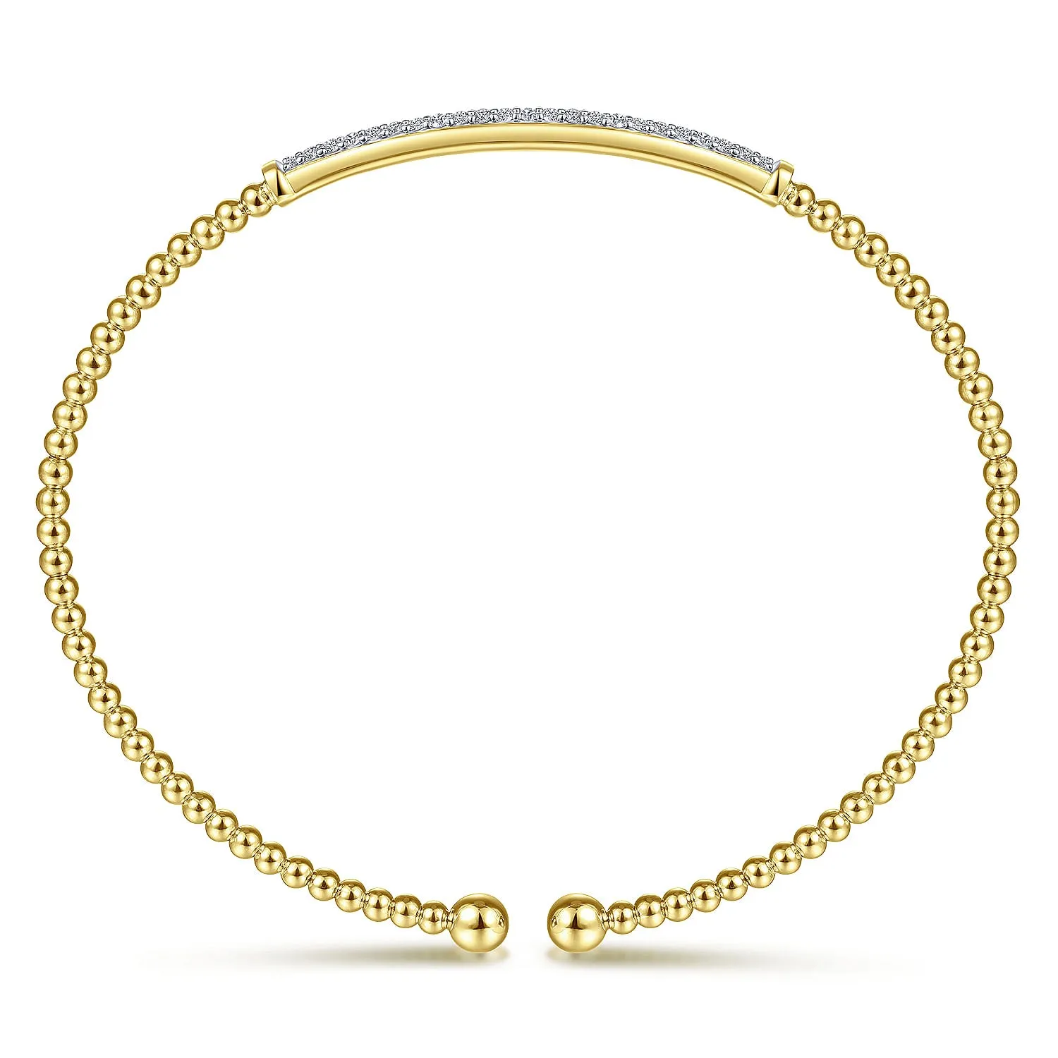 14K Yellow Gold Bujukan Diamond Bar Split Bangle BG4262-62Y45JJ