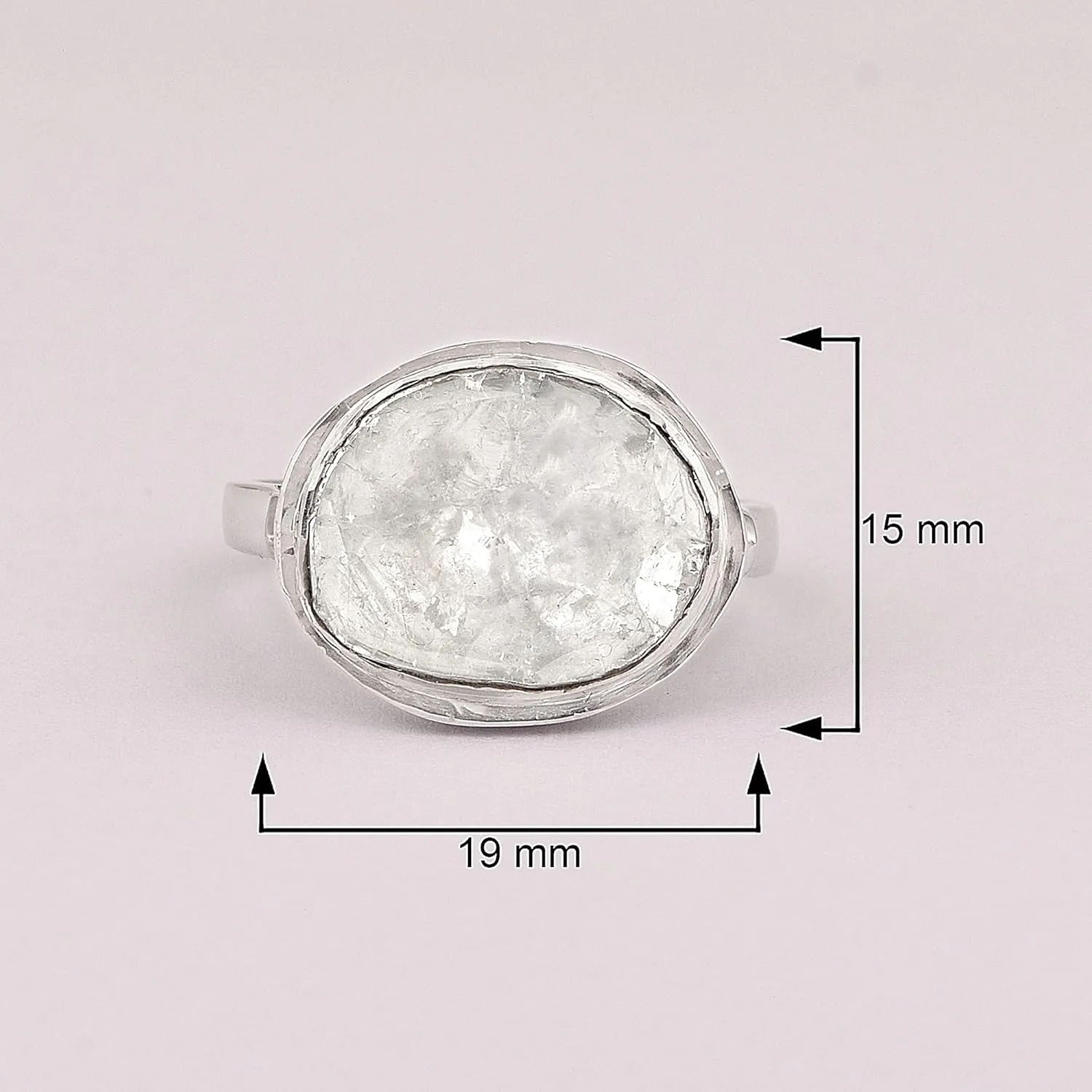 1.50 CTW Natural Diamond Polki Solitaire Ring 925 Sterling Silver Platinum Plated Slice Diamond Jewelry