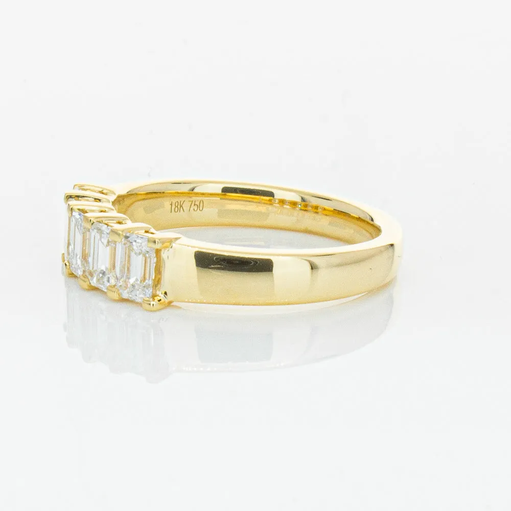 18ct Yellow Gold 1.02ct Emerald Cut Diamond Asra Ring