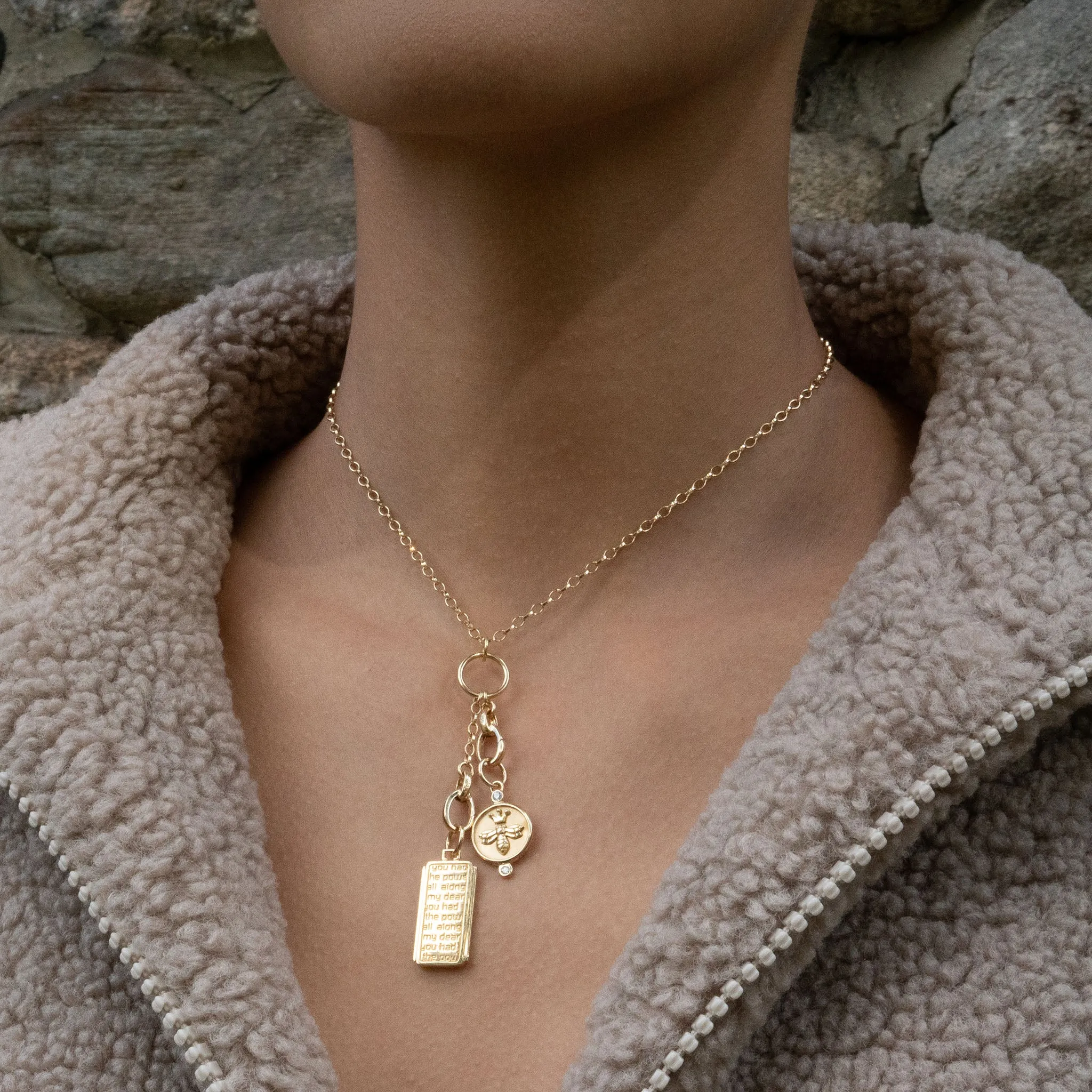 18" Yellow Gold "Design Your Own" Small Charm Chain Necklace