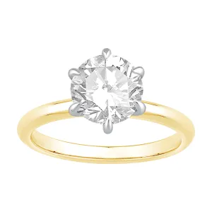 2.00ct Laboratory Grown Diamond Six Claw Solitaire Ring in 18ct Yellow Gold