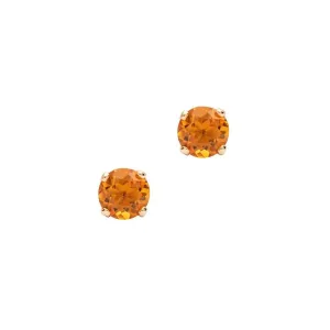 2.3mm Citrine November 14K Gold Earring Studs