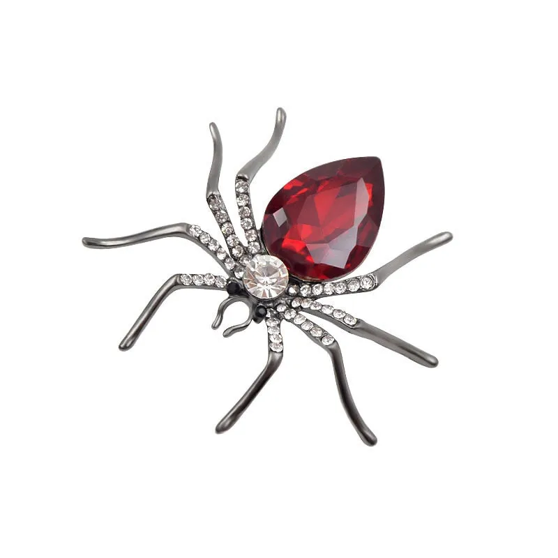 3 Colors Choose Crystal Spider Brooches for Women