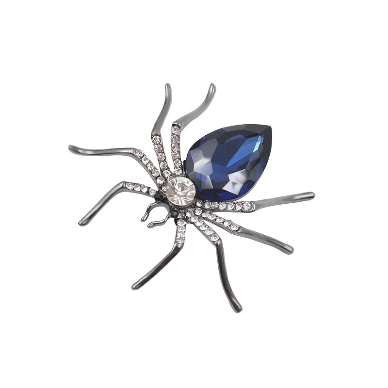 3 Colors Choose Crystal Spider Brooches for Women