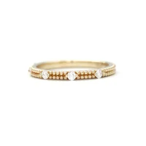 5 Stone Diamond Double Beaded band