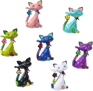 7Pcs Set Cat Brooch Pins Enamel Cat Pins Cute Animal Broochs Lapel Pins Accessory for Backpacks Badges Hats Bags
