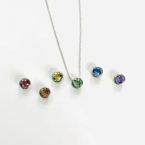 8mm Slide Pendant Necklace in Pastel Shades