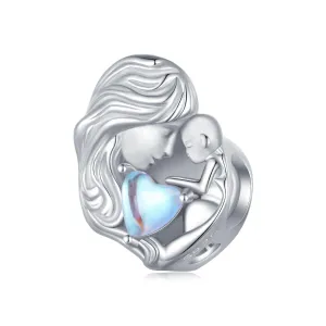 925 Sterling Silver Love Heart Pendant Necklace For Mother And Child