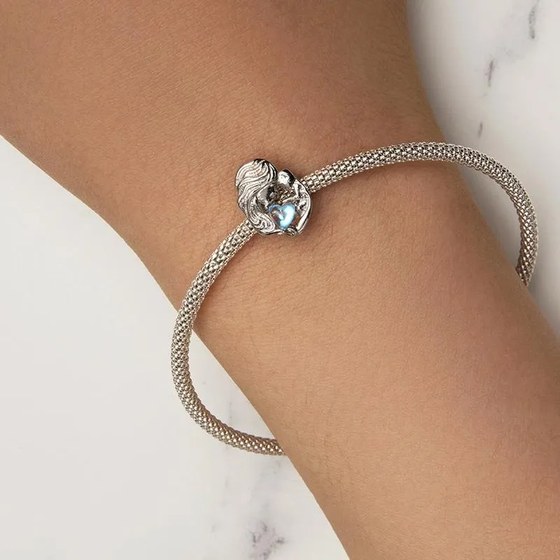 925 Sterling Silver Love Heart Pendant Necklace For Mother And Child