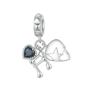 925 Sterling Silver Platinum Note Beaded Pendant
