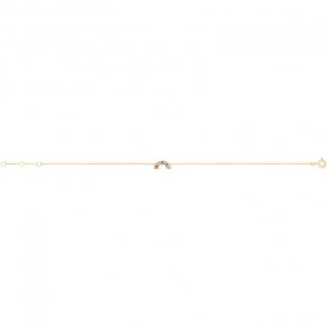 9ct Yellow Gold Rainbow Chain Bracelet