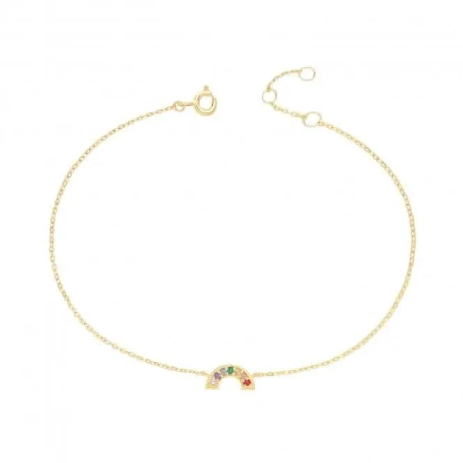 9ct Yellow Gold Rainbow Chain Bracelet