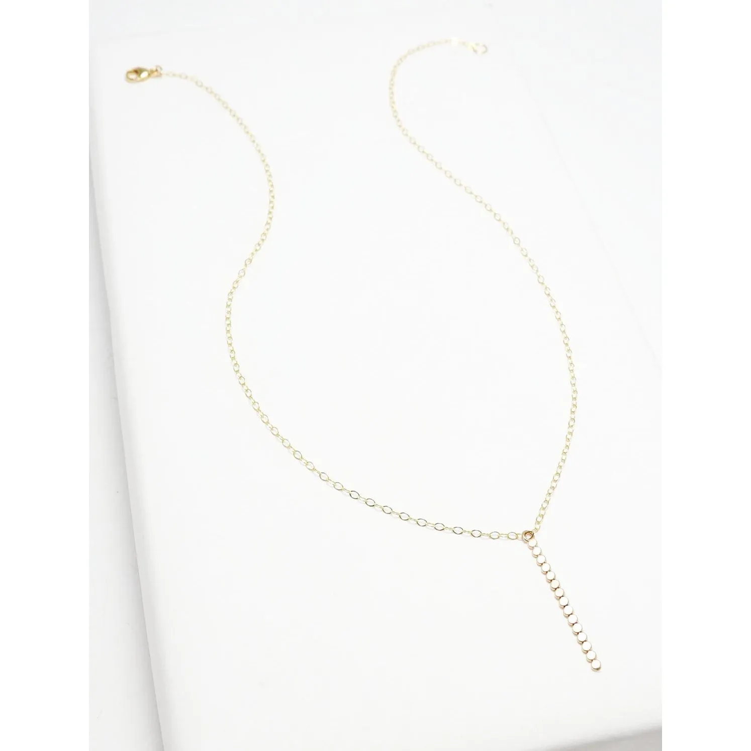 Accent Vertical Bar Flat Beaded Long Necklace