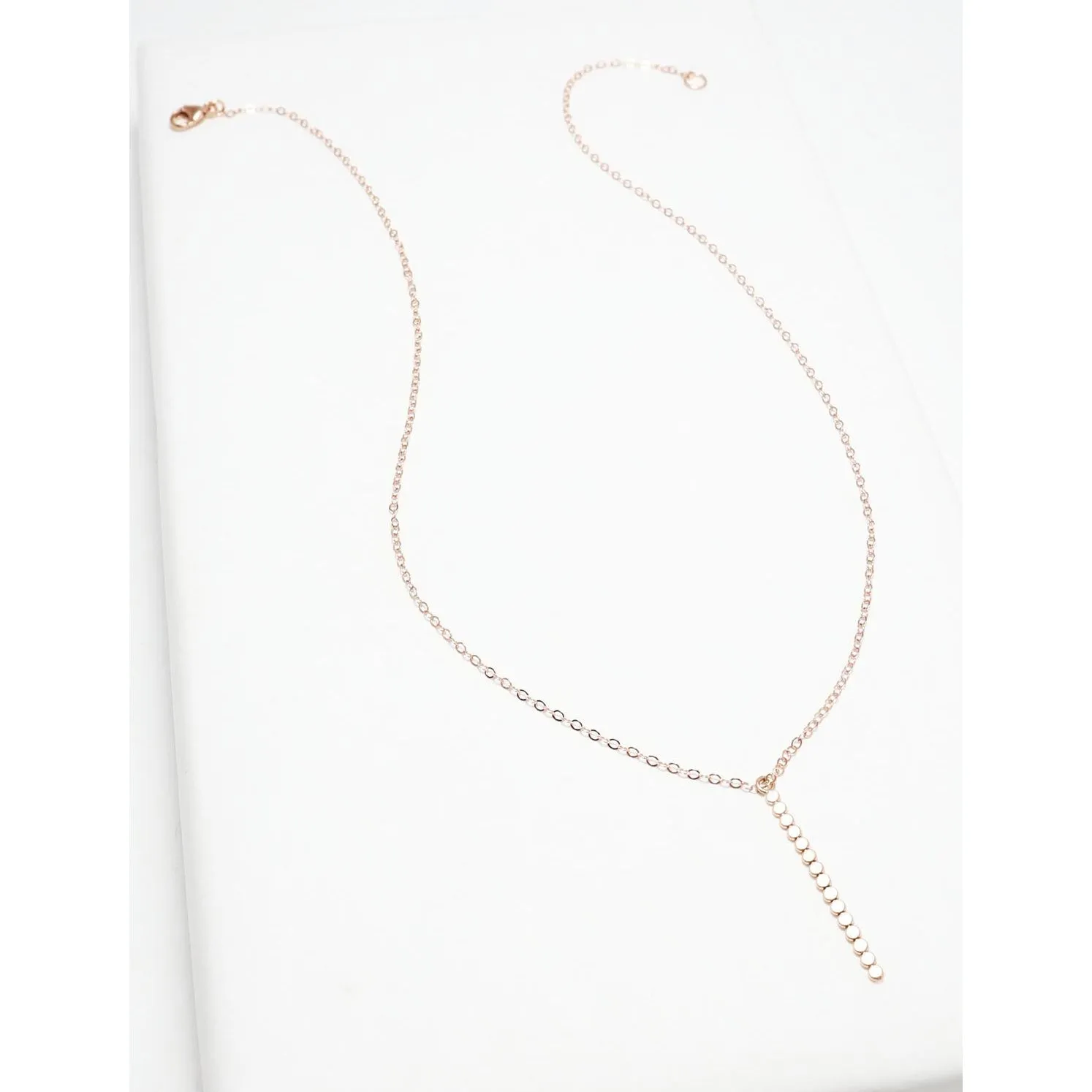 Accent Vertical Bar Flat Beaded Long Necklace