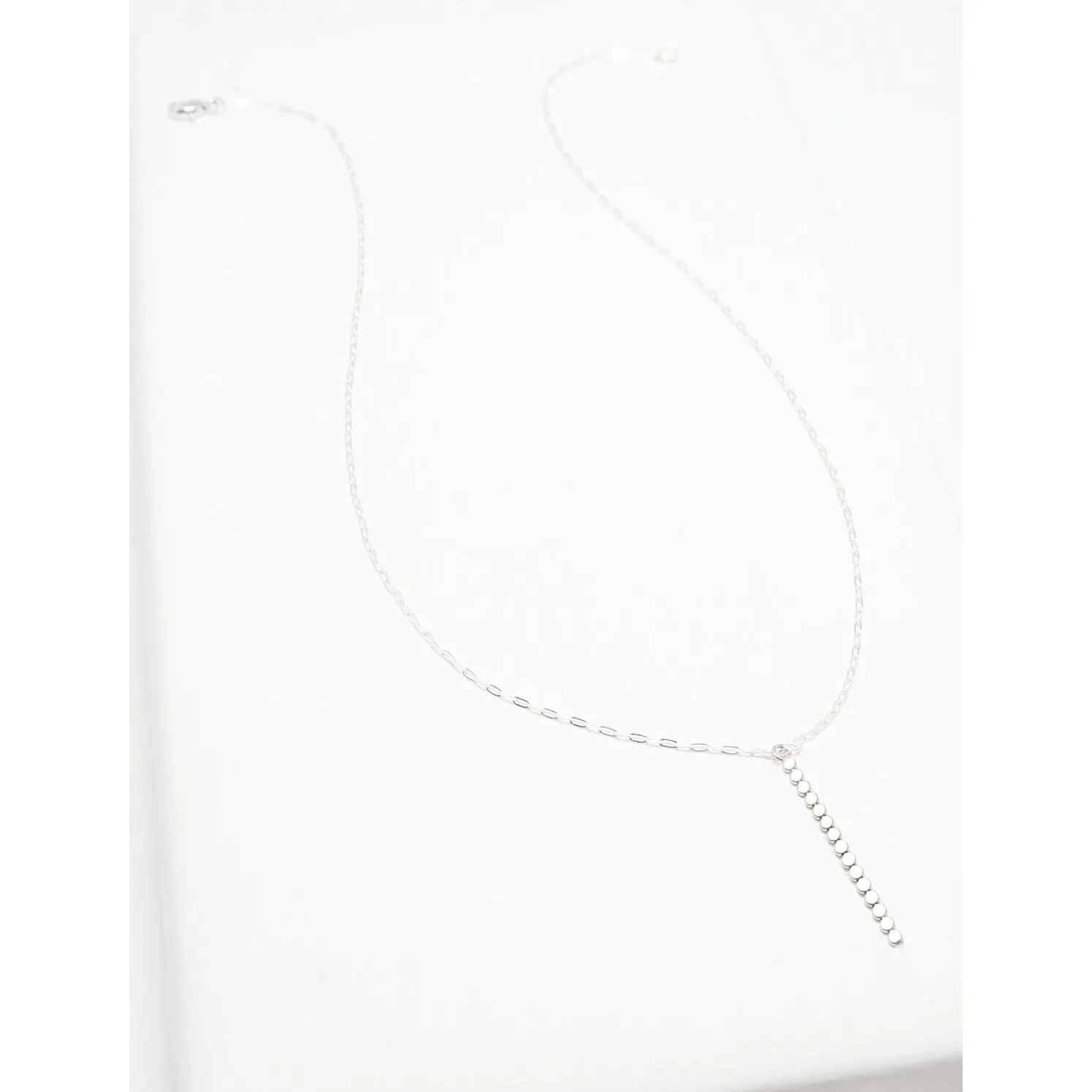 Accent Vertical Bar Flat Beaded Long Necklace
