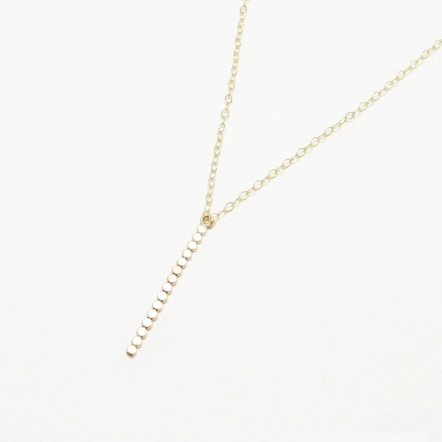Accent Vertical Bar Flat Beaded Long Necklace