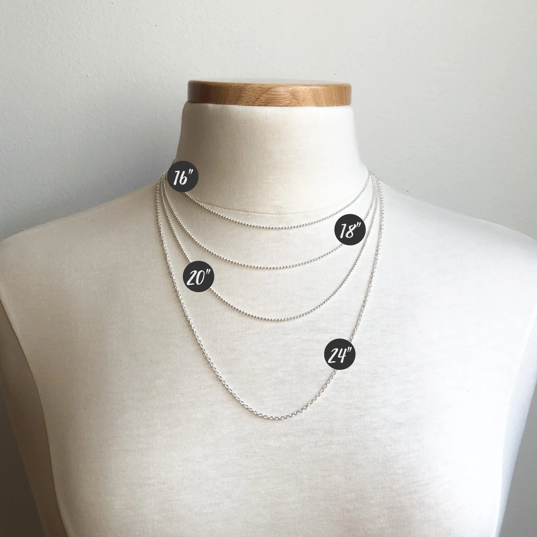 Adjustable Chain Necklace - Shiny Finish in 24"