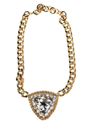 Alessandra Rich Crystal Pendant Chain Necklace