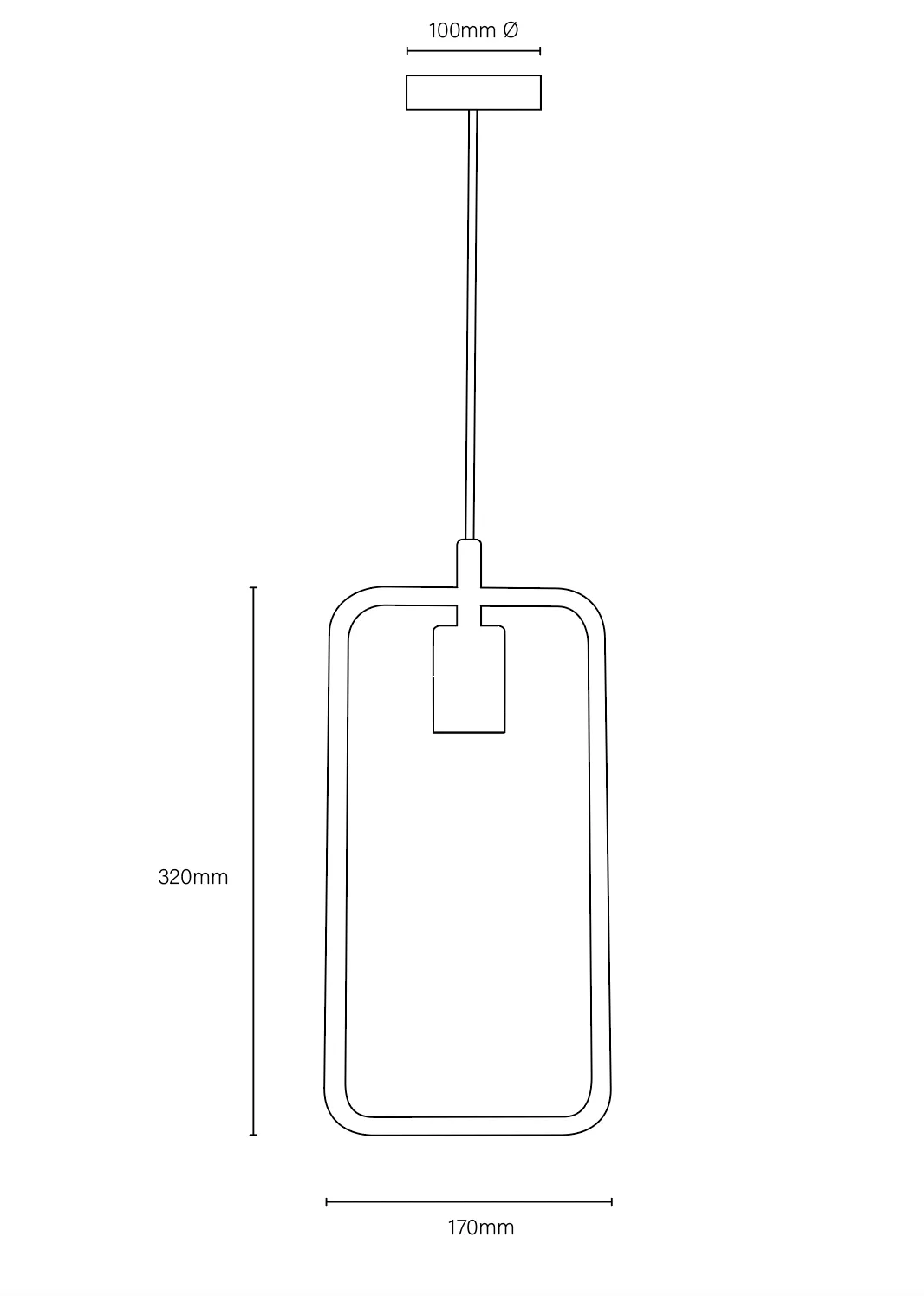 Allite Rectangular Modern Brass Pendant