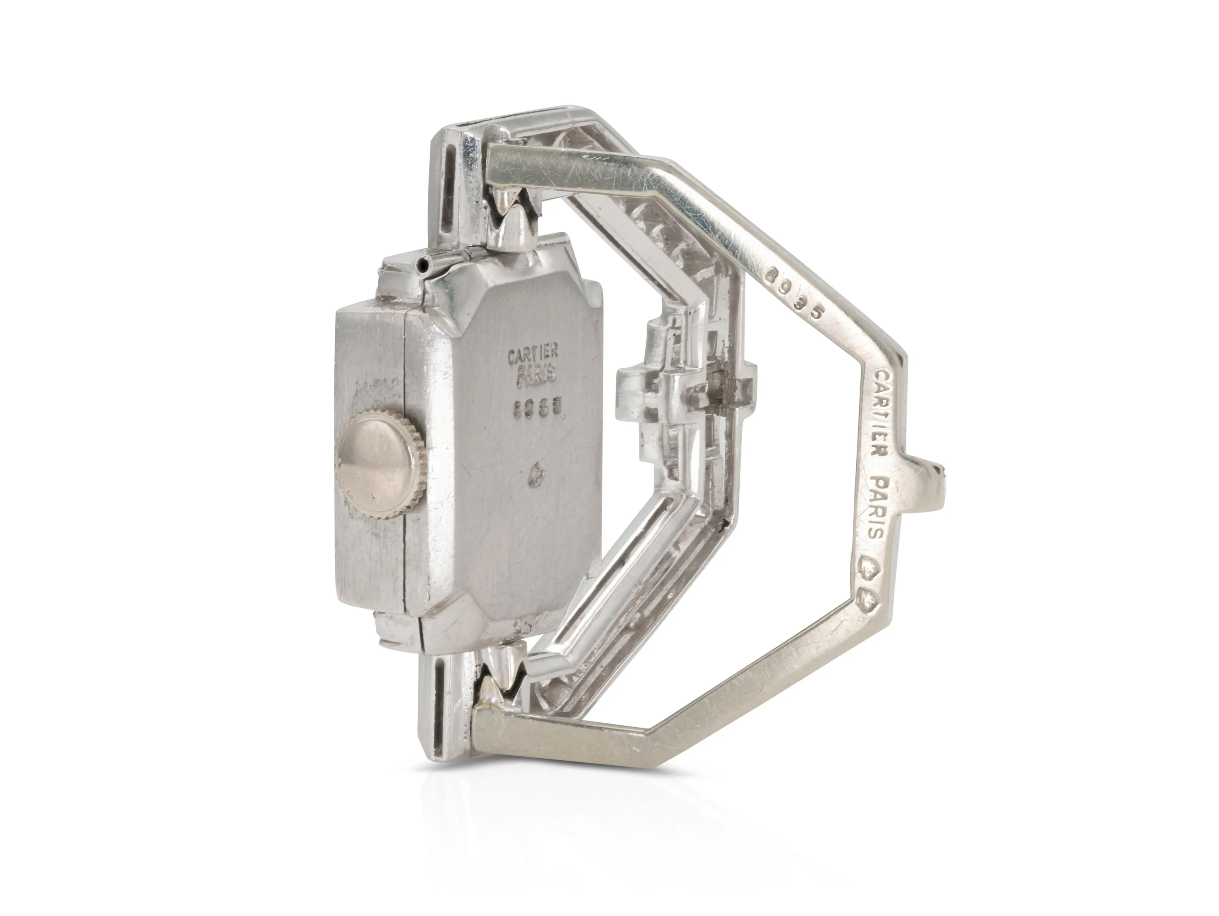 Antique Art Deco 1920s Cartier Diamond Watch Clip