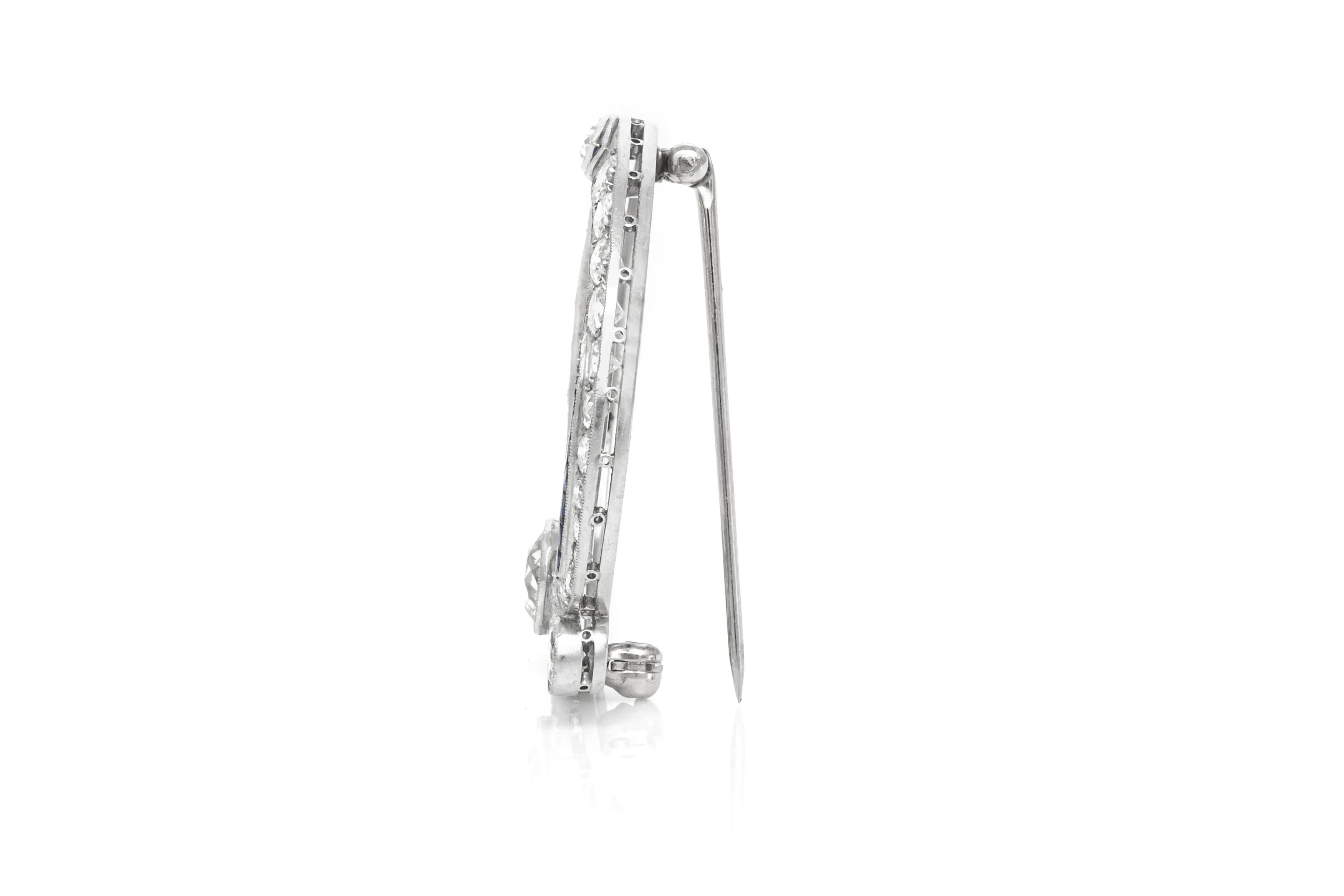 Antique Art Deco 1930s 3.50 Carat Diamond Circle Brooch