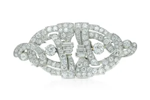 Antique Art Deco 1930s 6.00 Carat Diamond Double Clip Brooch