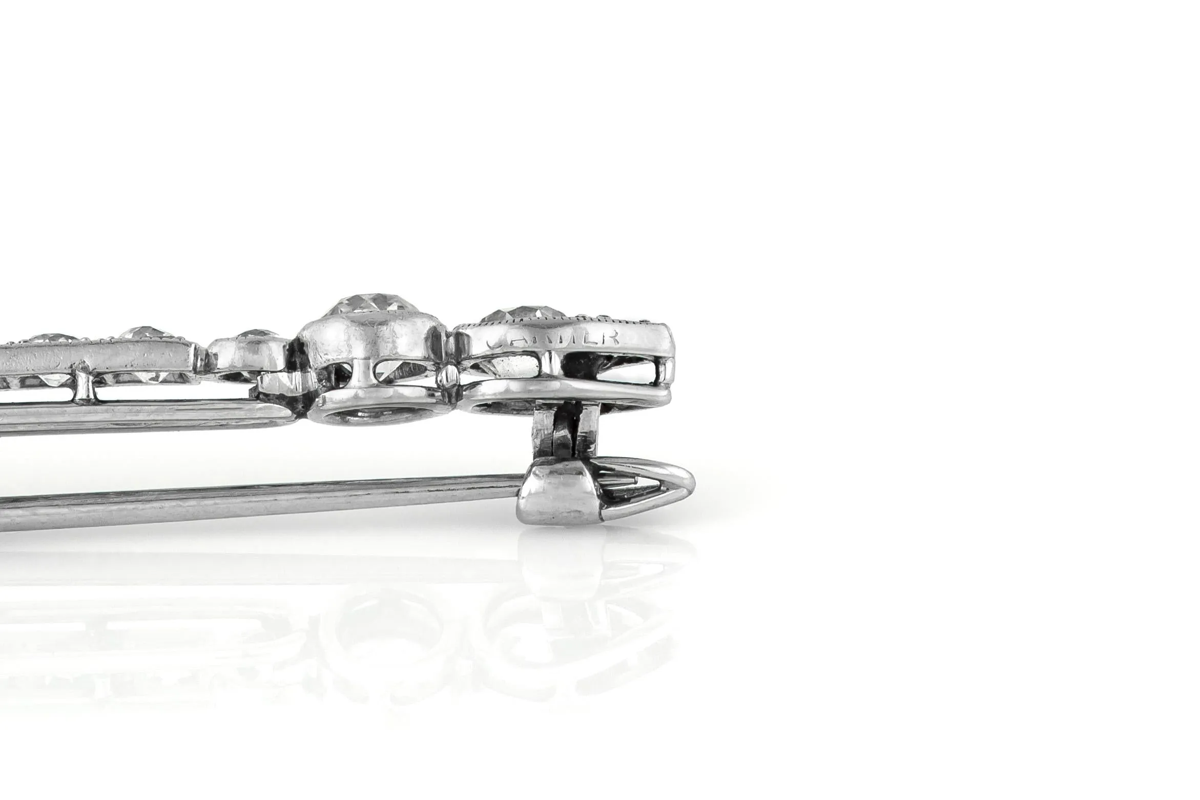 Antique Art Deco 1930s Cartier Platinum Diamond Pin