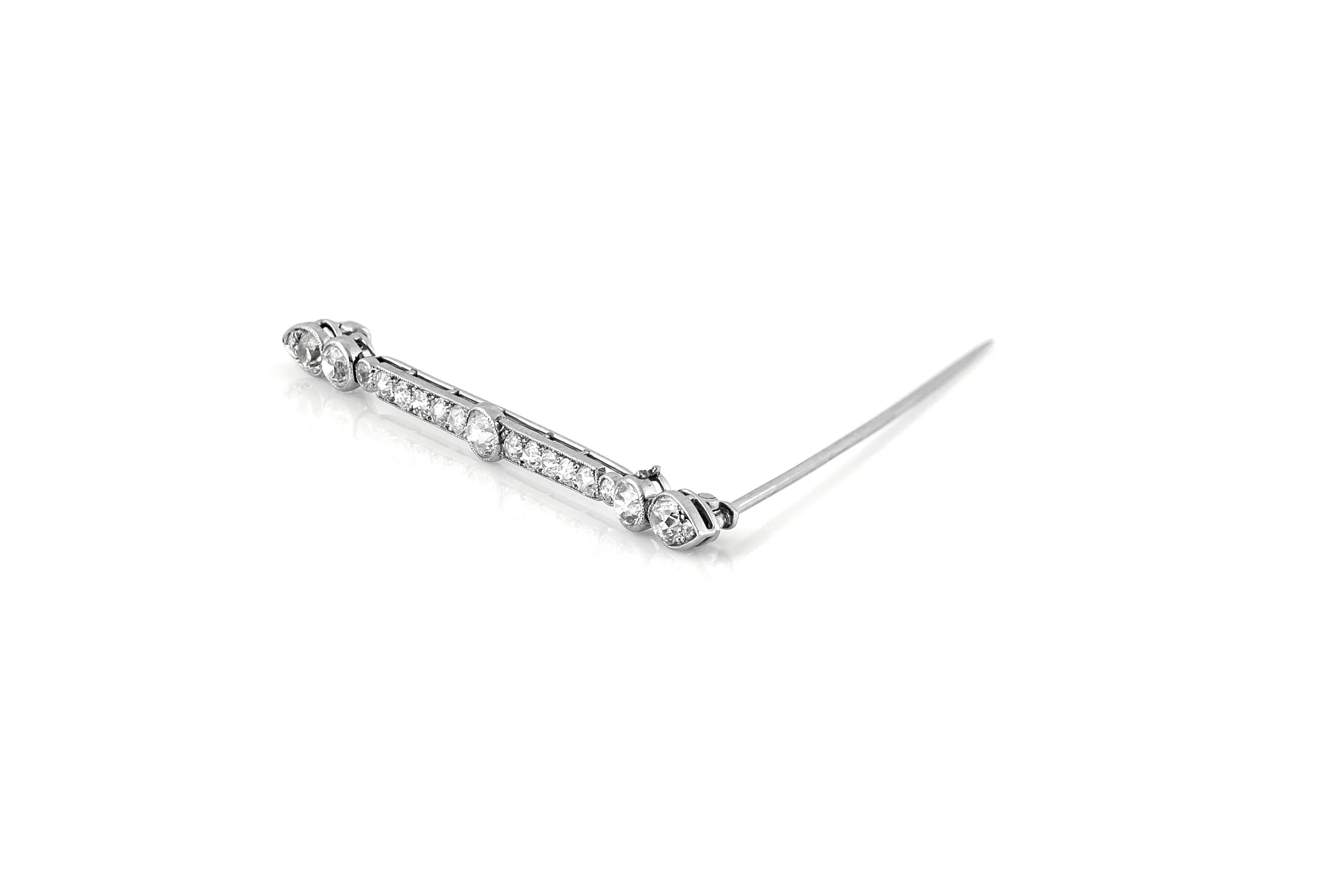 Antique Art Deco 1930s Cartier Platinum Diamond Pin