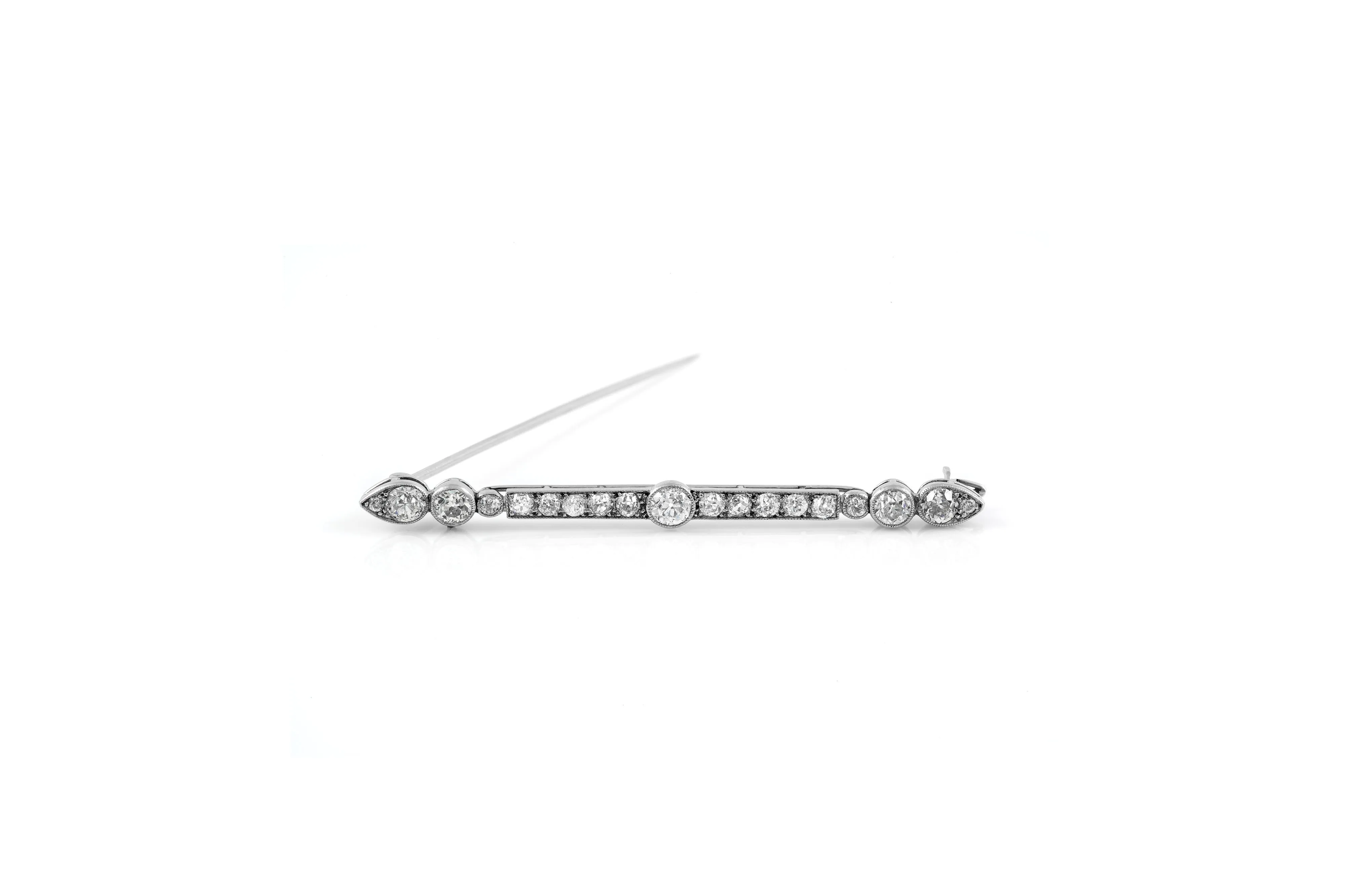 Antique Art Deco 1930s Cartier Platinum Diamond Pin