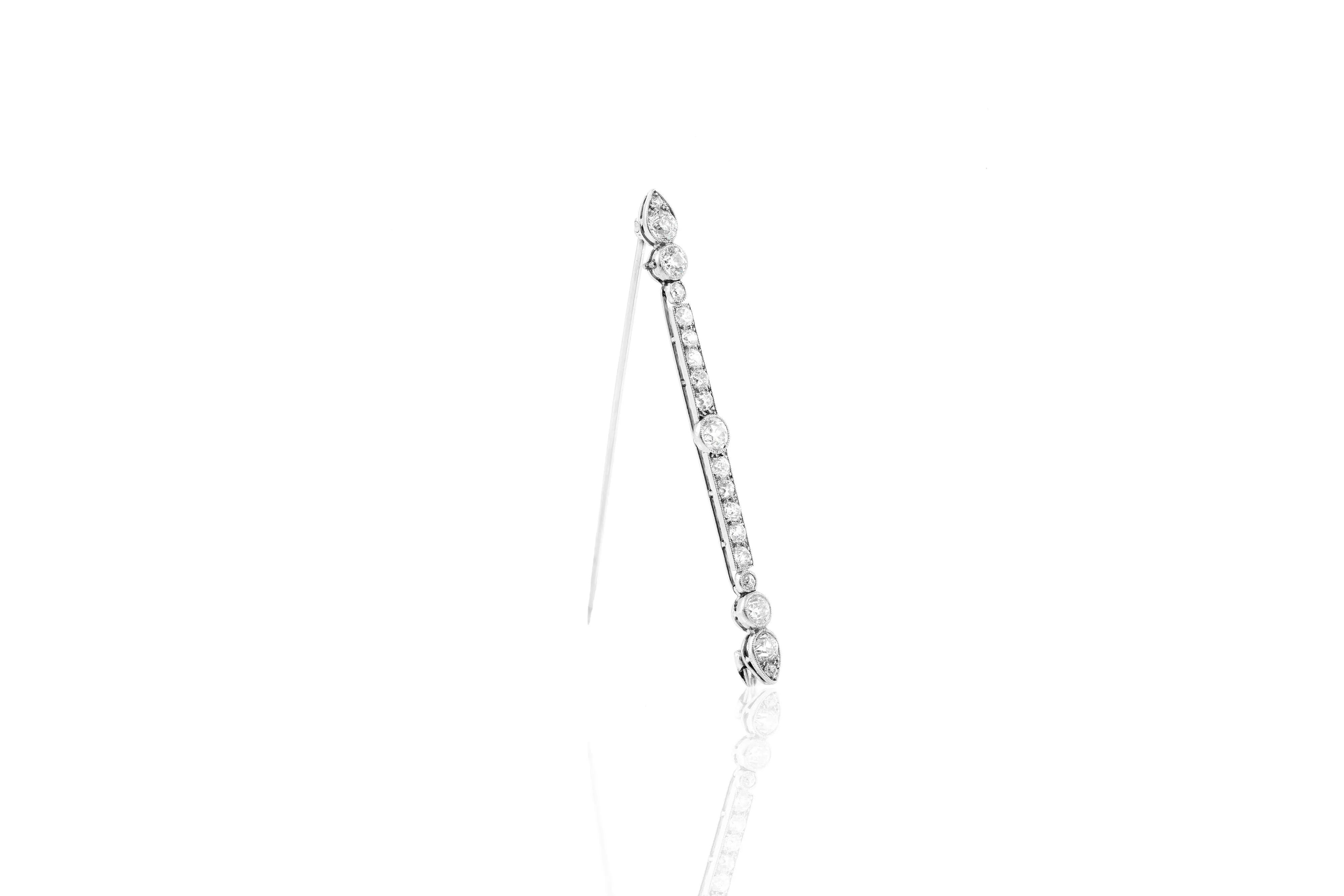 Antique Art Deco 1930s Cartier Platinum Diamond Pin