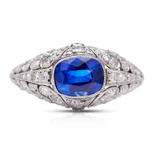 Antique | Belle Époque, sapphire & diamond ring