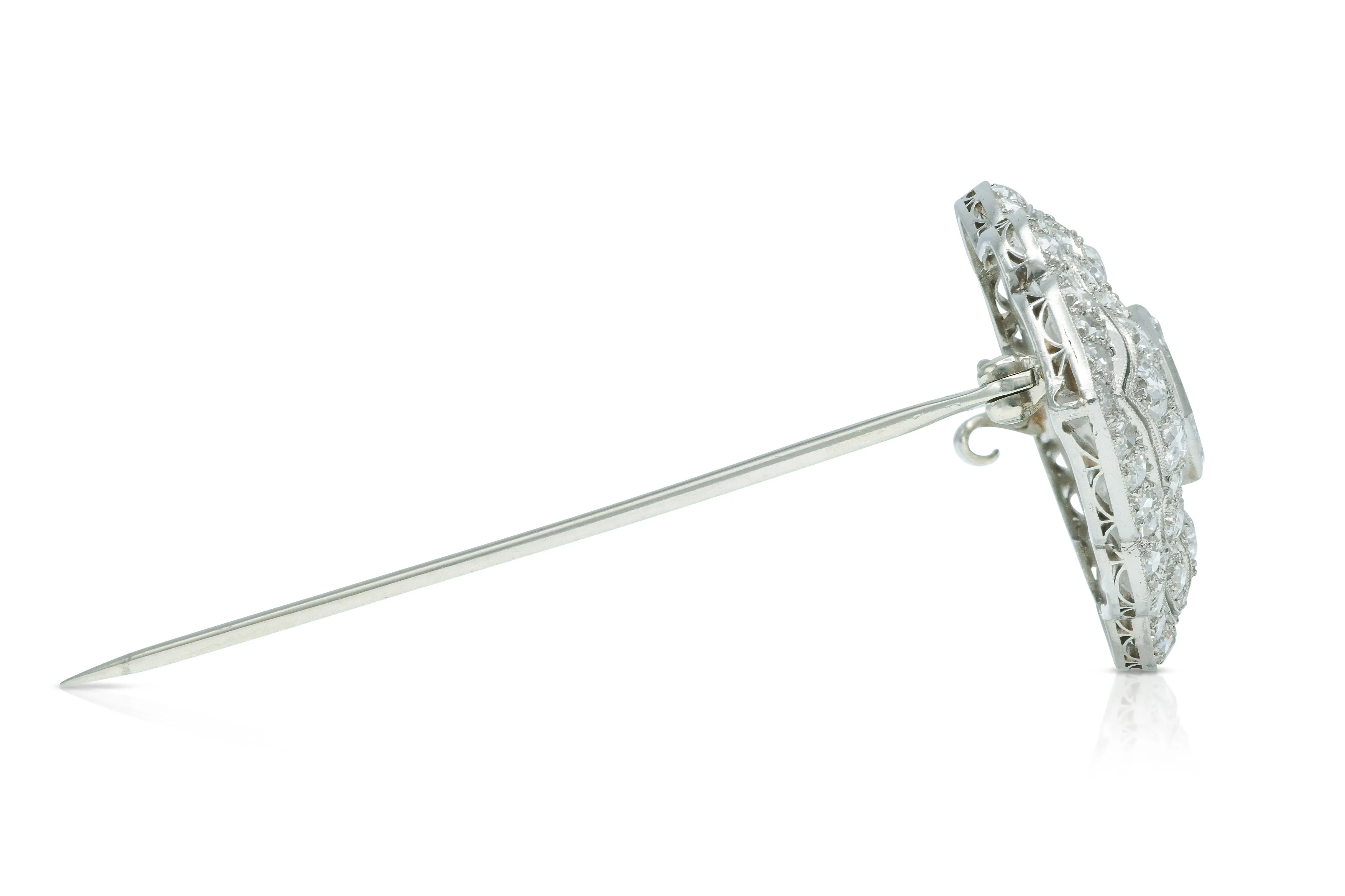 Antique Edwardian 1910s 10.00 Carat Diamond Brooch