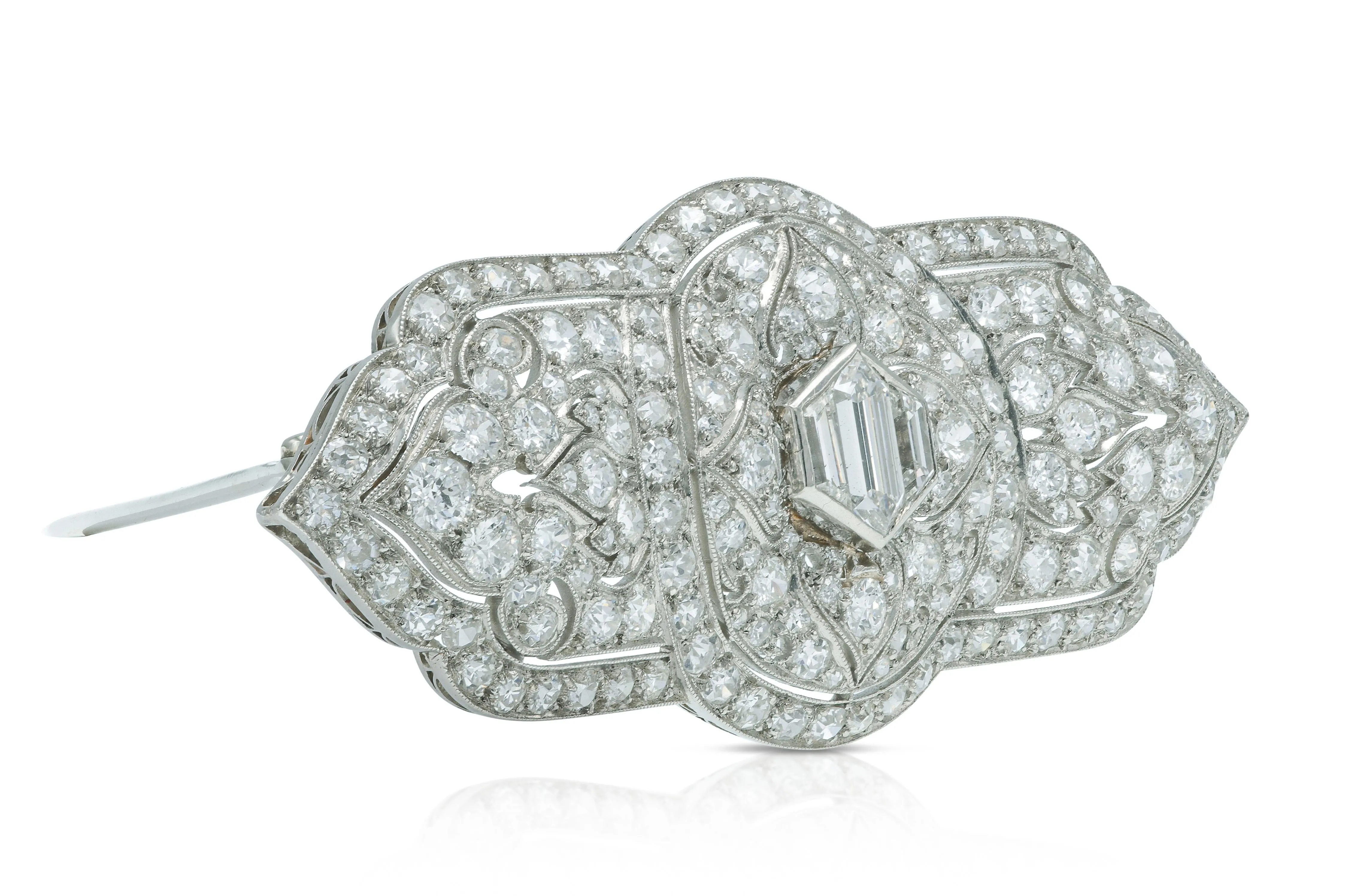 Antique Edwardian 1910s 10.00 Carat Diamond Brooch