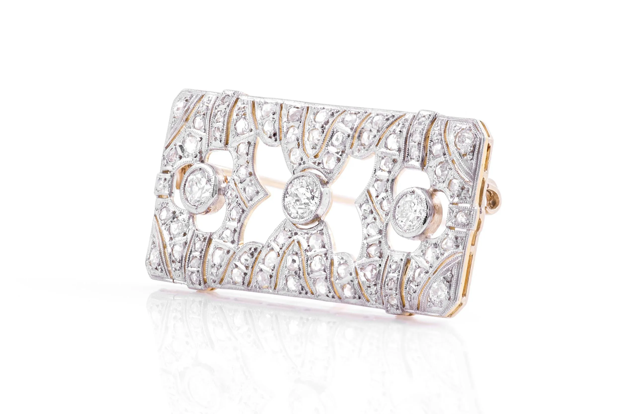 Antique Edwardian 1910s 3.00 Carat Old European Cut Diamond Brooch