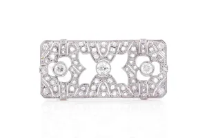 Antique Edwardian 1910s 3.00 Carat Old European Cut Diamond Brooch